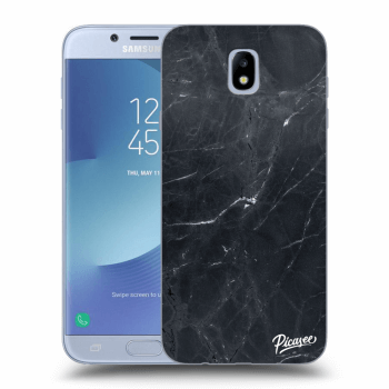 Picasee Samsung Galaxy J7 2017 J730F Hülle - Transparentes Silikon - Black marble