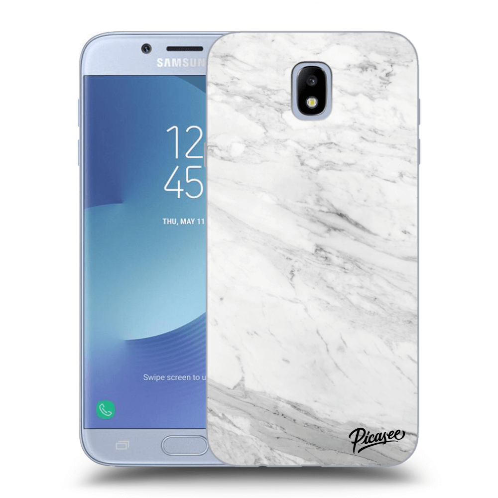 Picasee Samsung Galaxy J7 2017 J730F Hülle - Transparentes Silikon - White marble