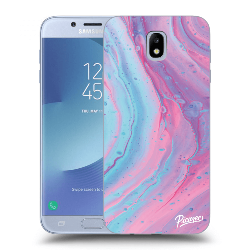 Picasee Samsung Galaxy J7 2017 J730F Hülle - Transparentes Silikon - Pink liquid