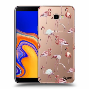 Picasee Samsung Galaxy J4+ J415F Hülle - Transparentes Silikon - Flamingos