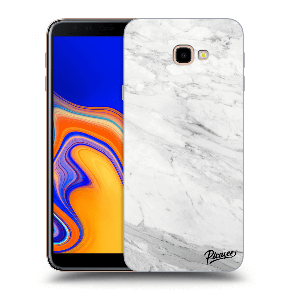 Picasee Samsung Galaxy J4+ J415F Hülle - Transparentes Silikon - White marble