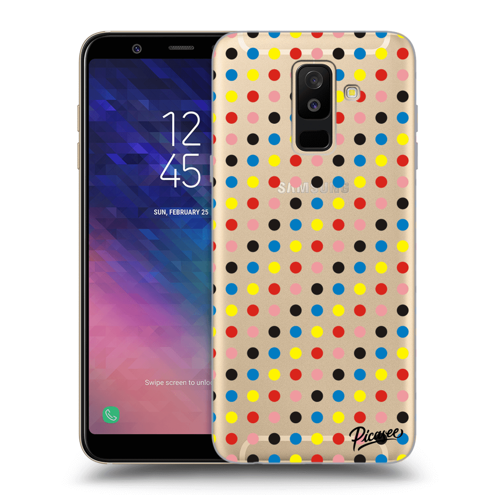 Picasee Samsung Galaxy A6+ A605F Hülle - Transparentes Silikon - Colorful dots