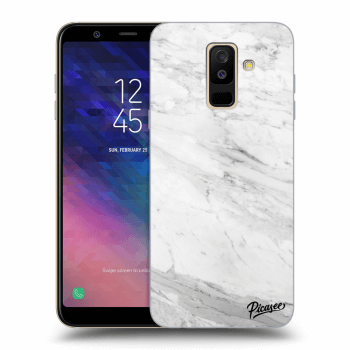 Picasee Samsung Galaxy A6+ A605F Hülle - Transparentes Silikon - White marble