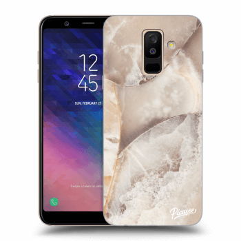 Picasee Samsung Galaxy A6+ A605F Hülle - Transparentes Silikon - Cream marble