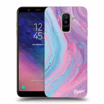 Picasee Samsung Galaxy A6+ A605F Hülle - Transparentes Silikon - Pink liquid