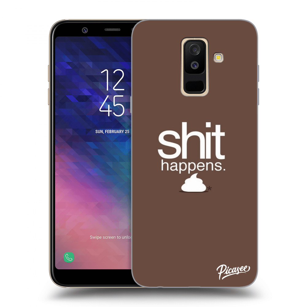 Picasee Samsung Galaxy A6+ A605F Hülle - Transparentes Silikon - Shit happens