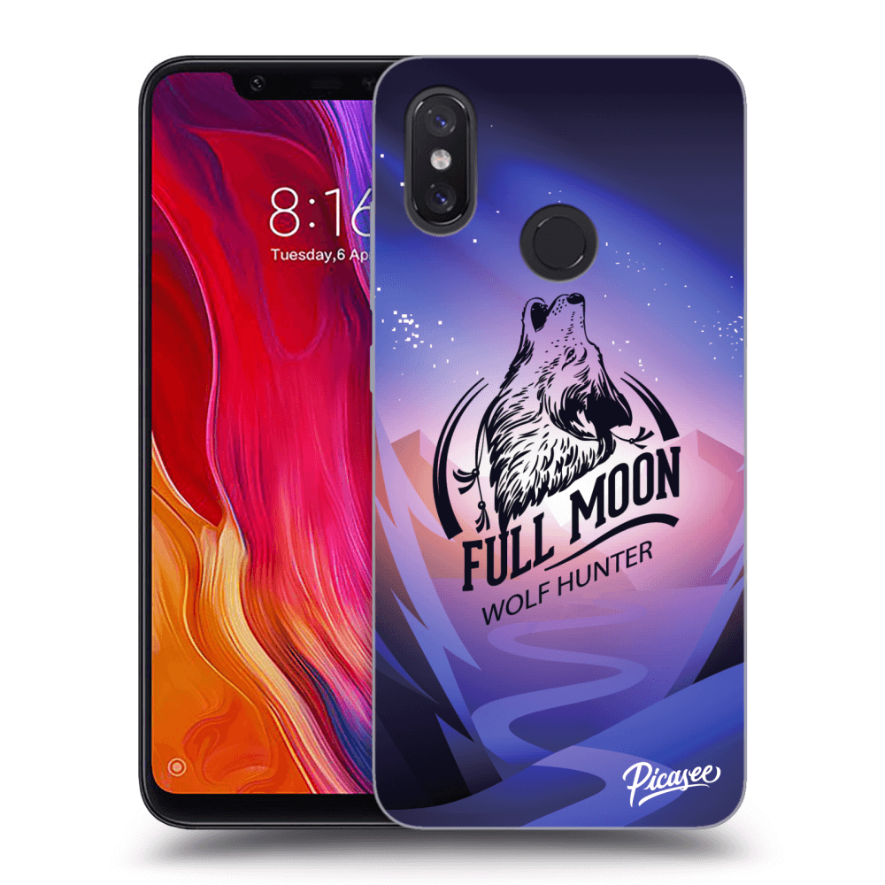 Picasee Xiaomi Mi 8 Hülle - Schwarzes Silikon - Wolf
