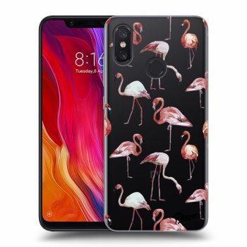 Picasee Xiaomi Mi 8 Hülle - Transparentes Silikon - Flamingos