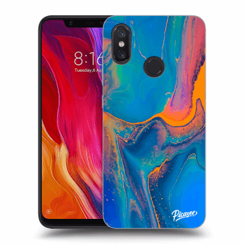 Picasee Xiaomi Mi 8 Hülle - Schwarzes Silikon - Rainbow