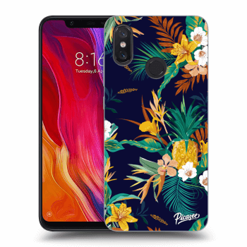 Picasee Xiaomi Mi 8 Hülle - Schwarzes Silikon - Pineapple Color