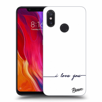 Picasee Xiaomi Mi 8 Hülle - Schwarzes Silikon - I love you