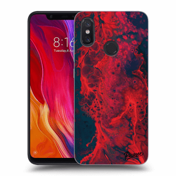 Picasee Xiaomi Mi 8 Hülle - Schwarzes Silikon - Organic red
