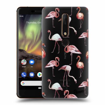 Picasee Nokia 6.1 Hülle - Transparentes Silikon - Flamingos