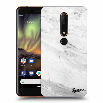 Picasee Nokia 6.1 Hülle - Transparentes Silikon - White marble