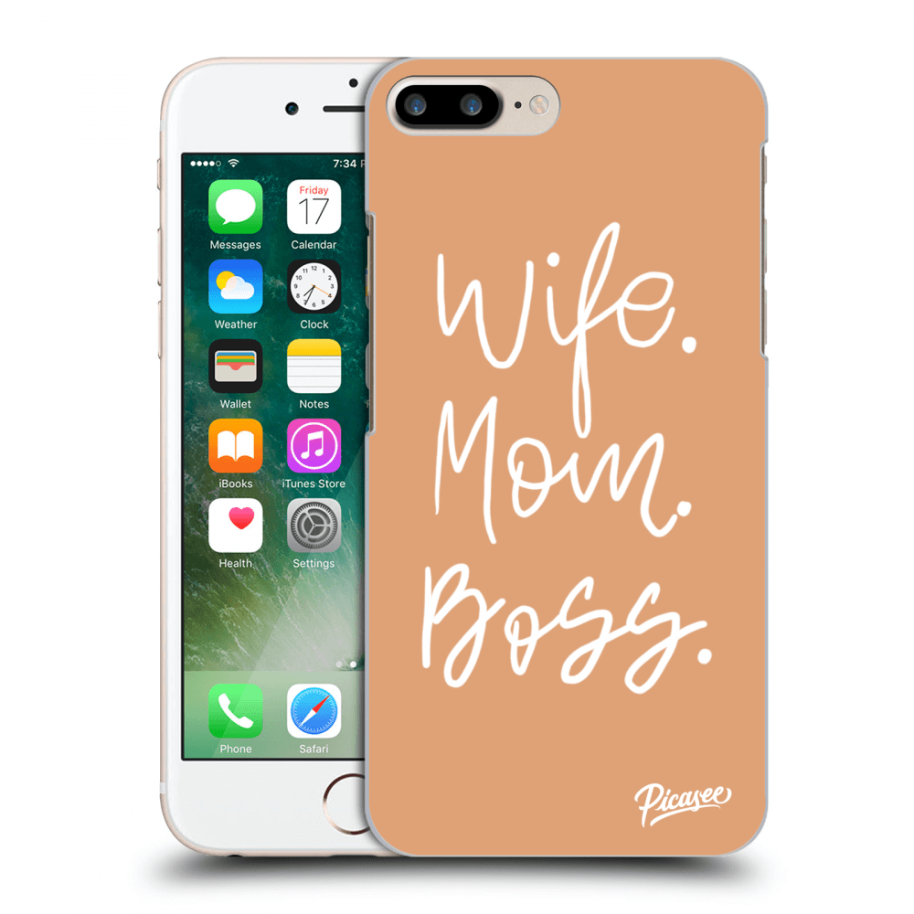 Picasee Apple iPhone 7 Plus Hülle - Transparentes Silikon - Boss Mama