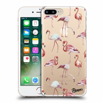 Picasee Apple iPhone 7 Plus Hülle - Transparentes Silikon - Flamingos