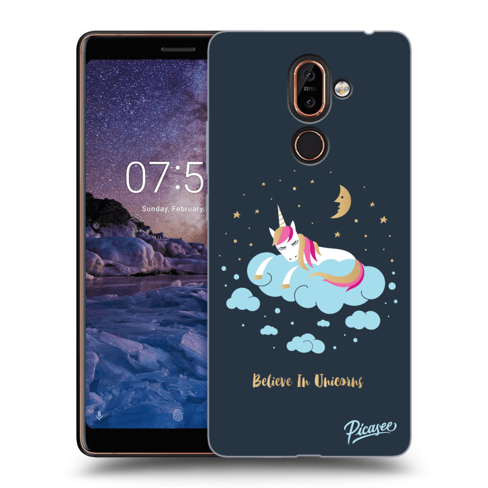 Picasee Nokia 7 Plus Hülle - Transparentes Silikon - Believe In Unicorns