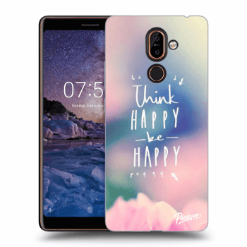 Picasee Nokia 7 Plus Hülle - Transparentes Silikon - Think happy be happy