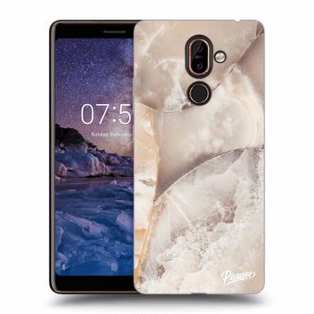 Picasee Nokia 7 Plus Hülle - Transparentes Silikon - Cream marble