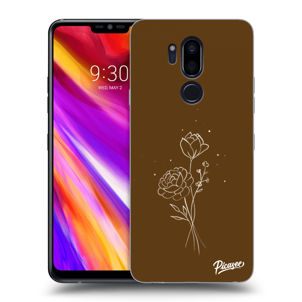 Picasee LG G7 ThinQ Hülle - Transparentes Silikon - Brown flowers