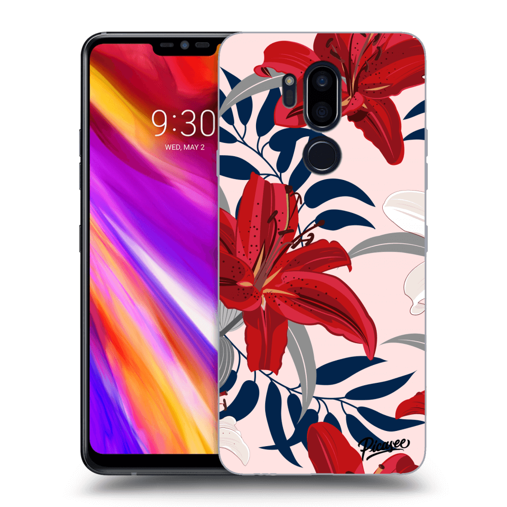 Picasee LG G7 ThinQ Hülle - Transparentes Silikon - Red Lily