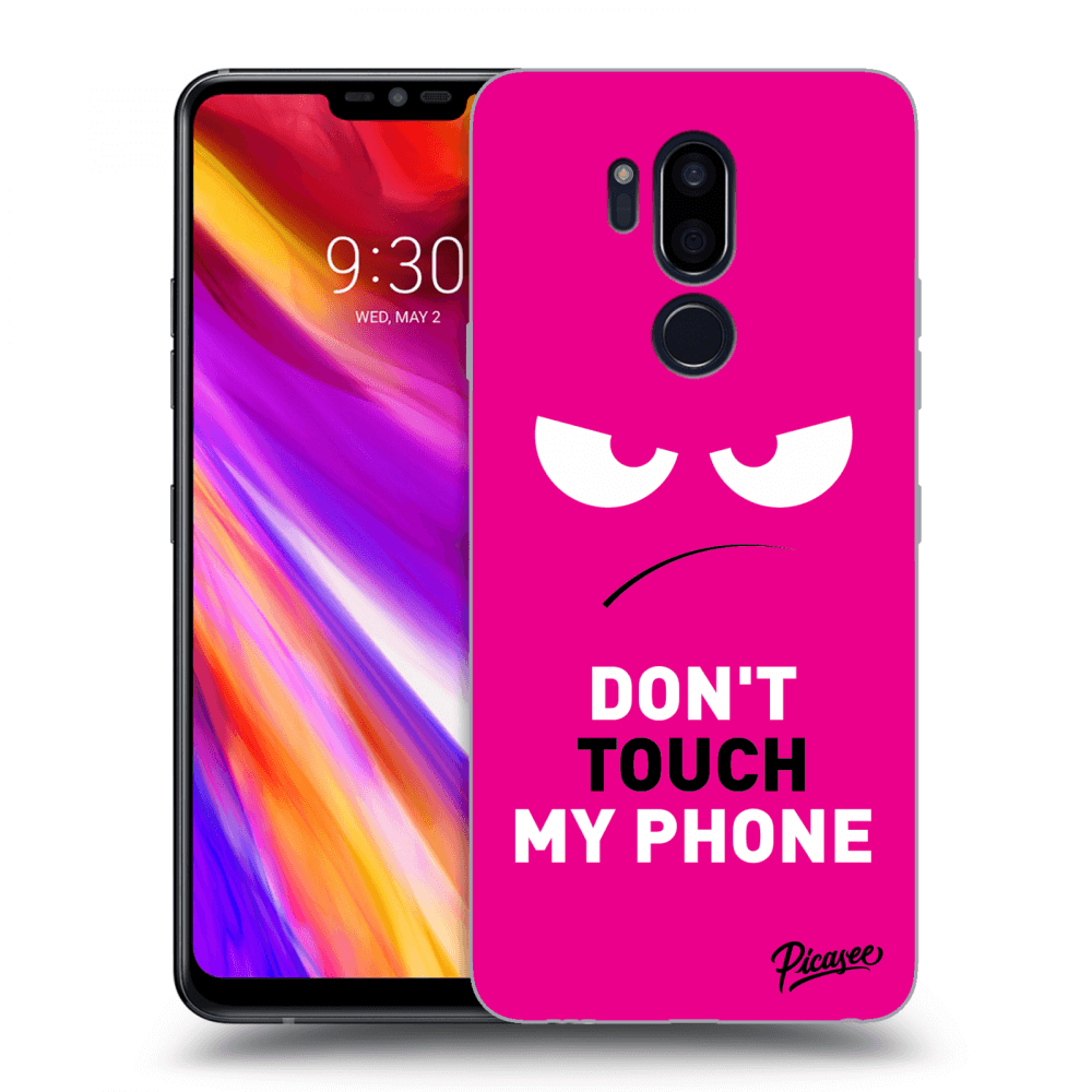 Picasee LG G7 ThinQ Hülle - Transparentes Silikon - Angry Eyes - Pink