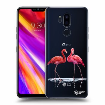 Picasee LG G7 ThinQ Hülle - Transparentes Silikon - Flamingos couple
