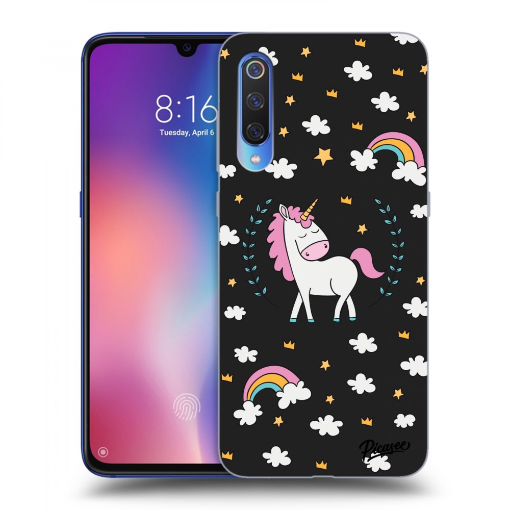 Picasee Xiaomi Mi 9 Hülle - Schwarzes Silikon - Unicorn star heaven
