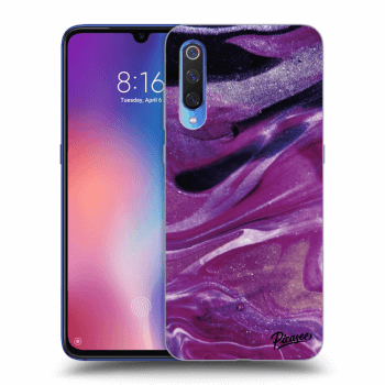 Picasee Xiaomi Mi 9 Hülle - Transparentes Silikon - Purple glitter