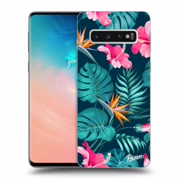 Hülle für Samsung Galaxy S10 G973 - Pink Monstera