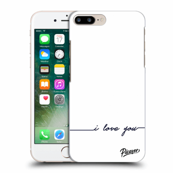 Picasee Apple iPhone 8 Plus Hülle - Transparentes Silikon - I love you