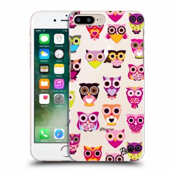 Picasee Apple iPhone 8 Plus Hülle - Transparentes Silikon - Owls
