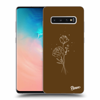 Hülle für Samsung Galaxy S10 Plus G975 - Brown flowers