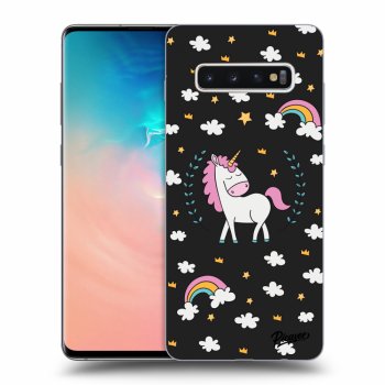 Picasee Samsung Galaxy S10 Plus G975 Hülle - Schwarzes Silikon - Unicorn star heaven