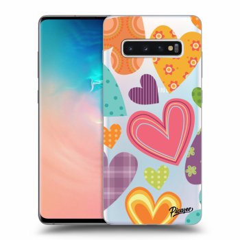 Picasee Samsung Galaxy S10 Plus G975 Hülle - Transparentes Silikon - Colored heart