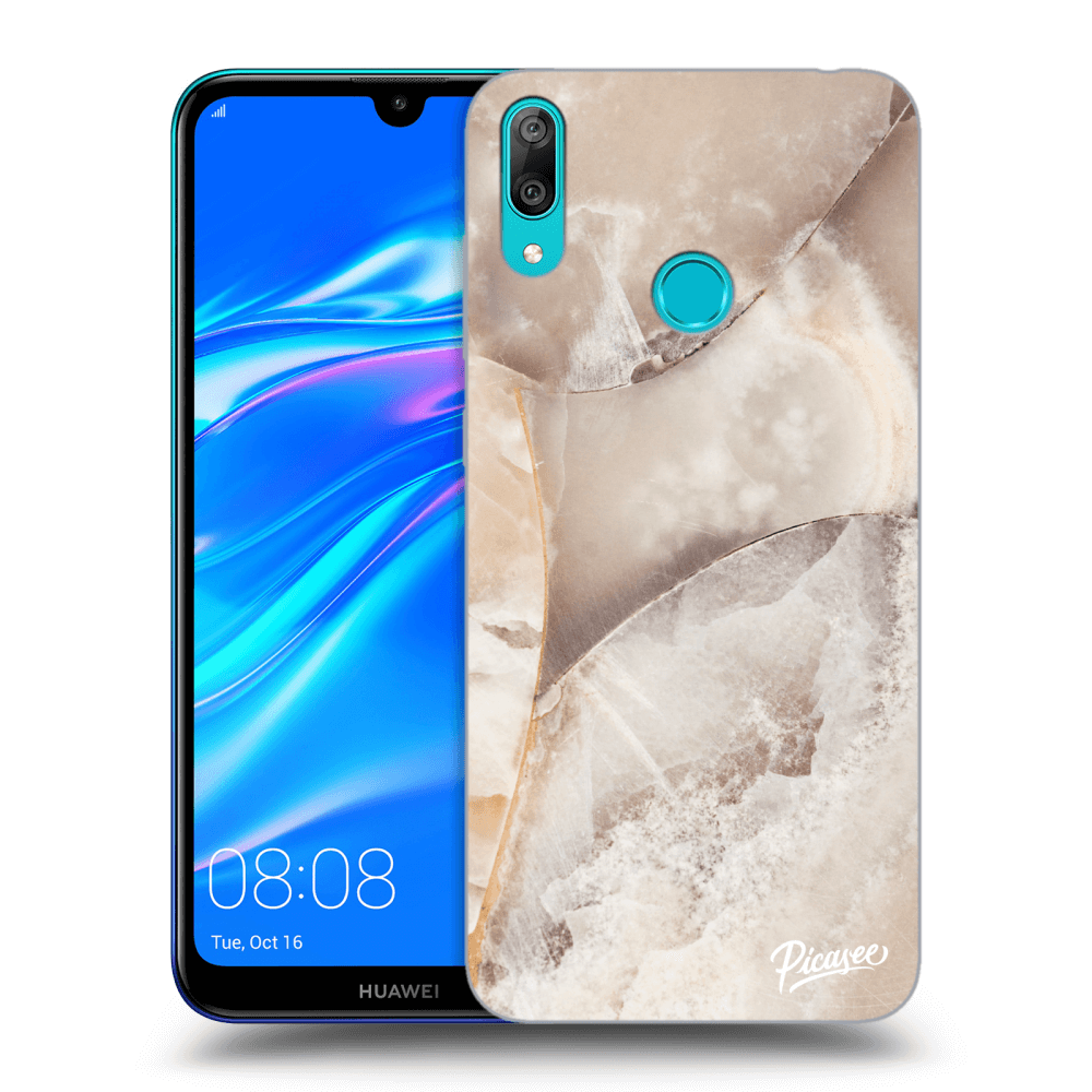 Picasee Huawei Y7 2019 Hülle - Transparentes Silikon - Cream marble