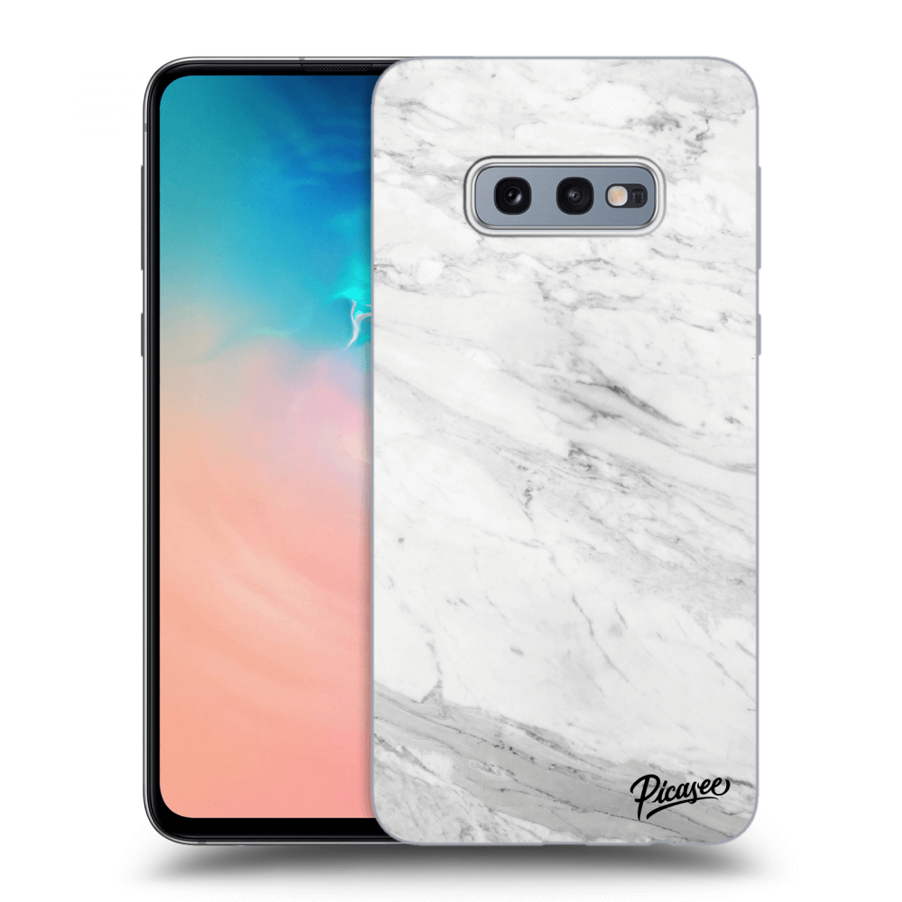 Picasee Samsung Galaxy S10e G970 Hülle - Transparentes Silikon - White marble