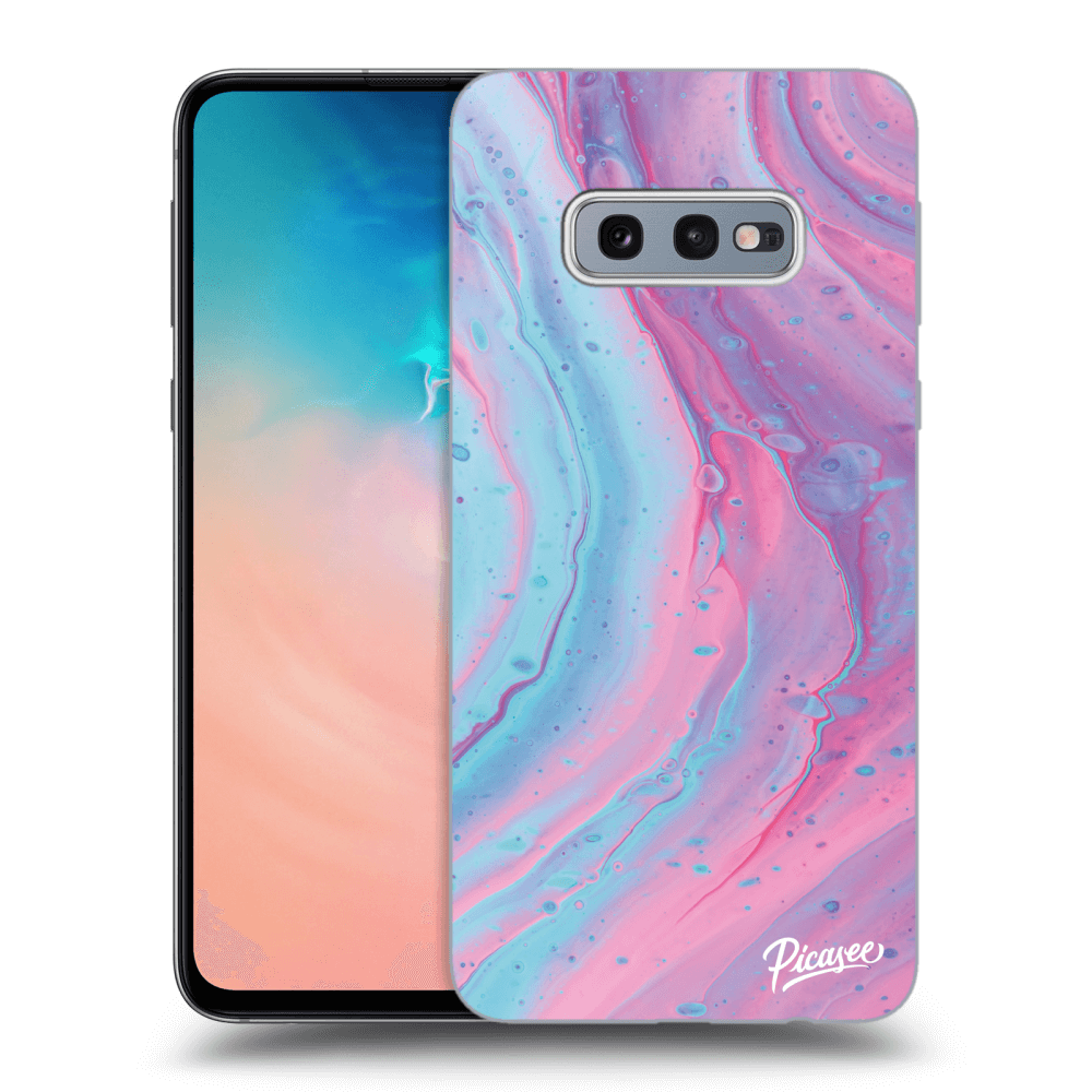 Picasee Samsung Galaxy S10e G970 Hülle - Transparentes Silikon - Pink liquid