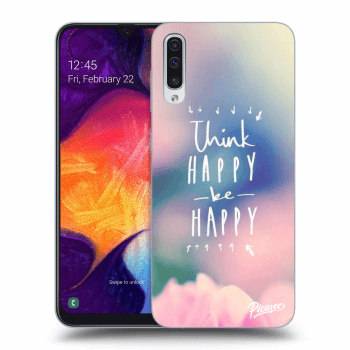 Picasee Samsung Galaxy A50 A505F Hülle - Transparentes Silikon - Think happy be happy