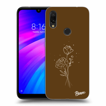 Hülle für Xiaomi Redmi 7 - Brown flowers