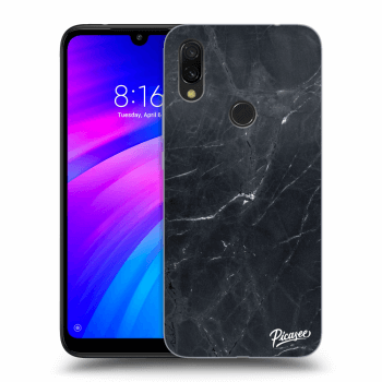 Picasee Xiaomi Redmi 7 Hülle - Schwarzes Silikon - Black marble