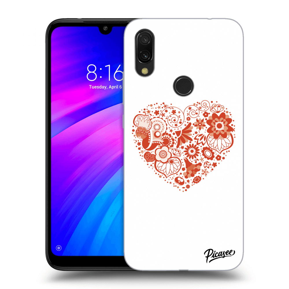 Picasee Xiaomi Redmi 7 Hülle - Transparentes Silikon - Big heart