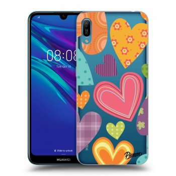 Picasee Huawei Y6 2019 Hülle - Transparentes Silikon - Colored heart