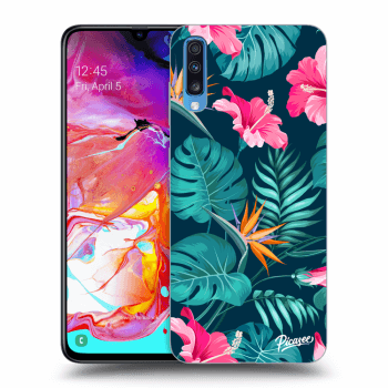 Hülle für Samsung Galaxy A70 A705F - Pink Monstera