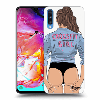 Picasee Samsung Galaxy A70 A705F Hülle - Transparentes Silikon - Crossfit girl - nickynellow