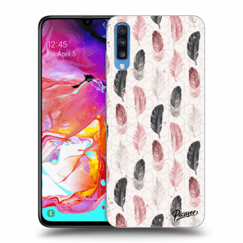 Picasee Samsung Galaxy A70 A705F Hülle - Transparentes Silikon - Feather 2