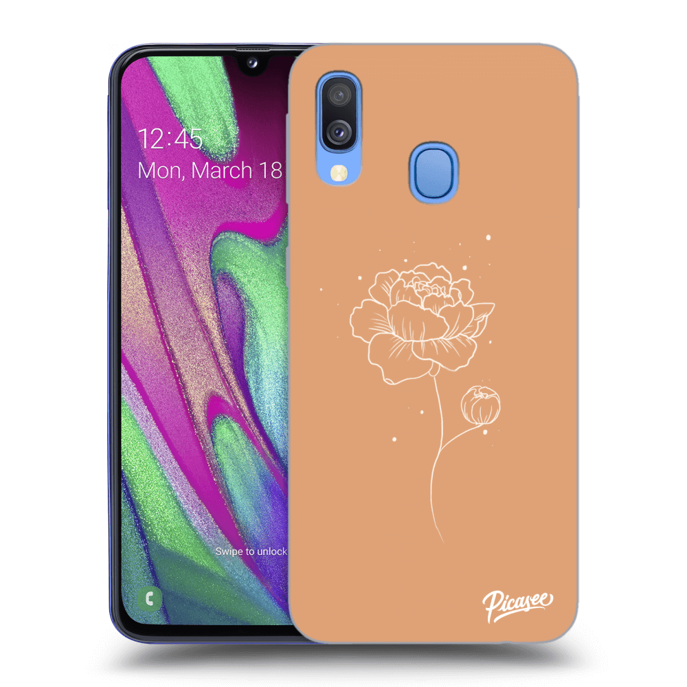 Picasee Samsung Galaxy A40 A405F Hülle - Transparentes Silikon - Peonies