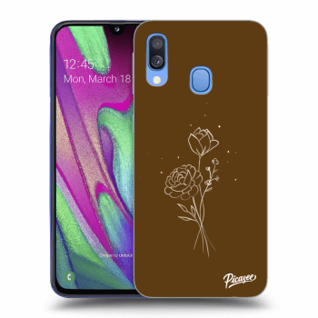 Hülle für Samsung Galaxy A40 A405F - Brown flowers