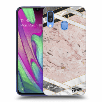 Hülle für Samsung Galaxy A40 A405F - Pink geometry