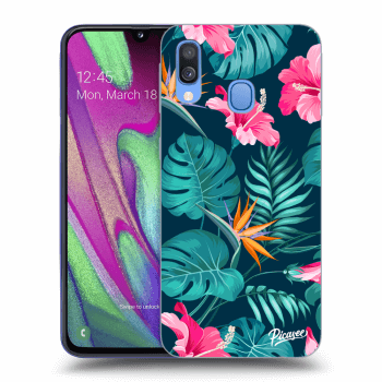 Hülle für Samsung Galaxy A40 A405F - Pink Monstera